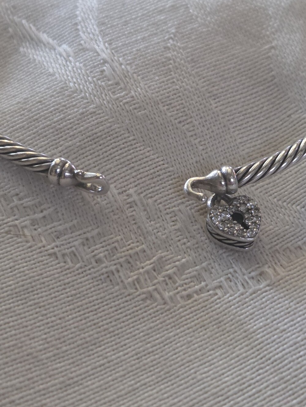 David Yurman Cable Collectibles Heart Lock Bracelet with Diamonds - Picture 10 of 16
